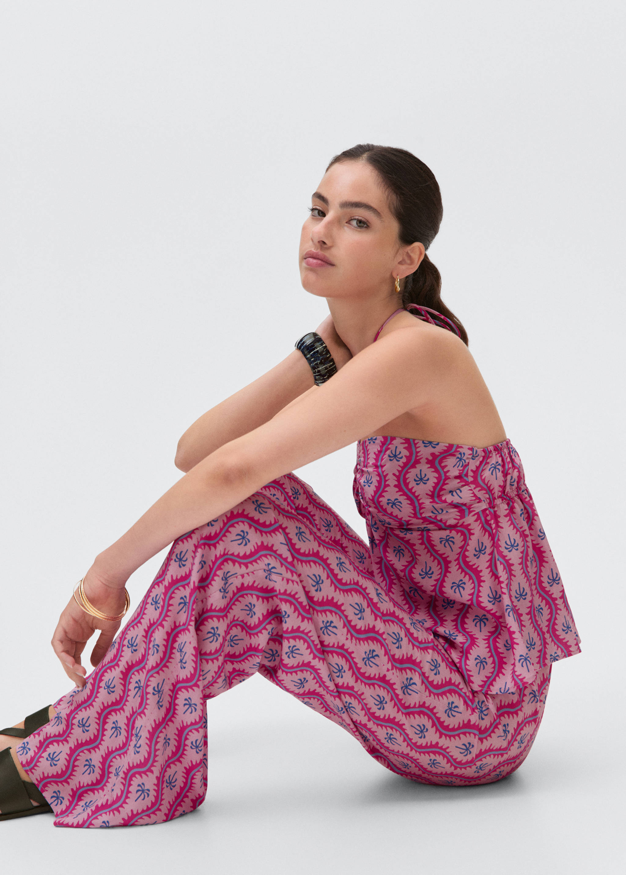 Palm tree printed trousers - Details of the article 2