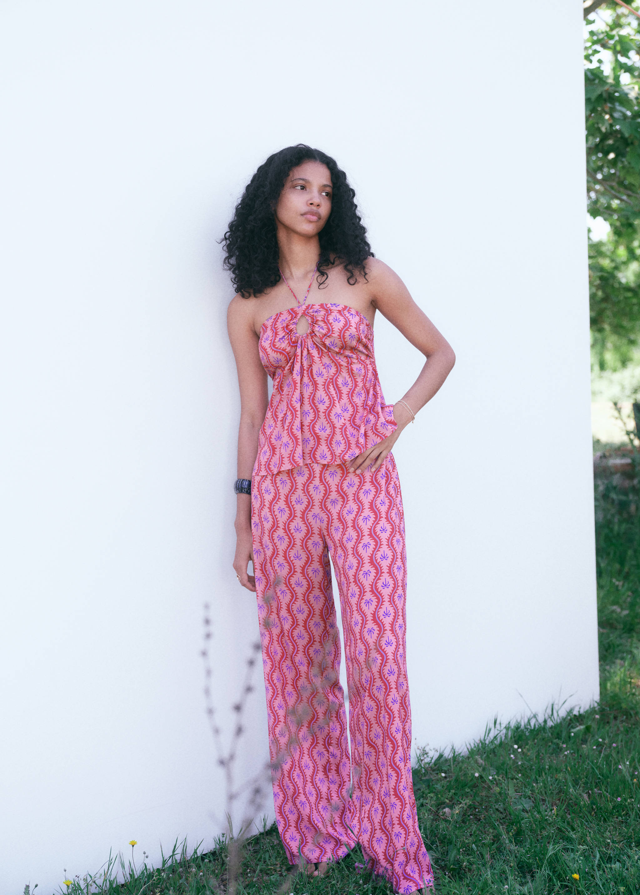 Palm tree printed trousers - Details of the article 5