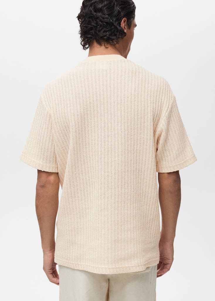 Ribbed  knit t-shirt — Ivory White