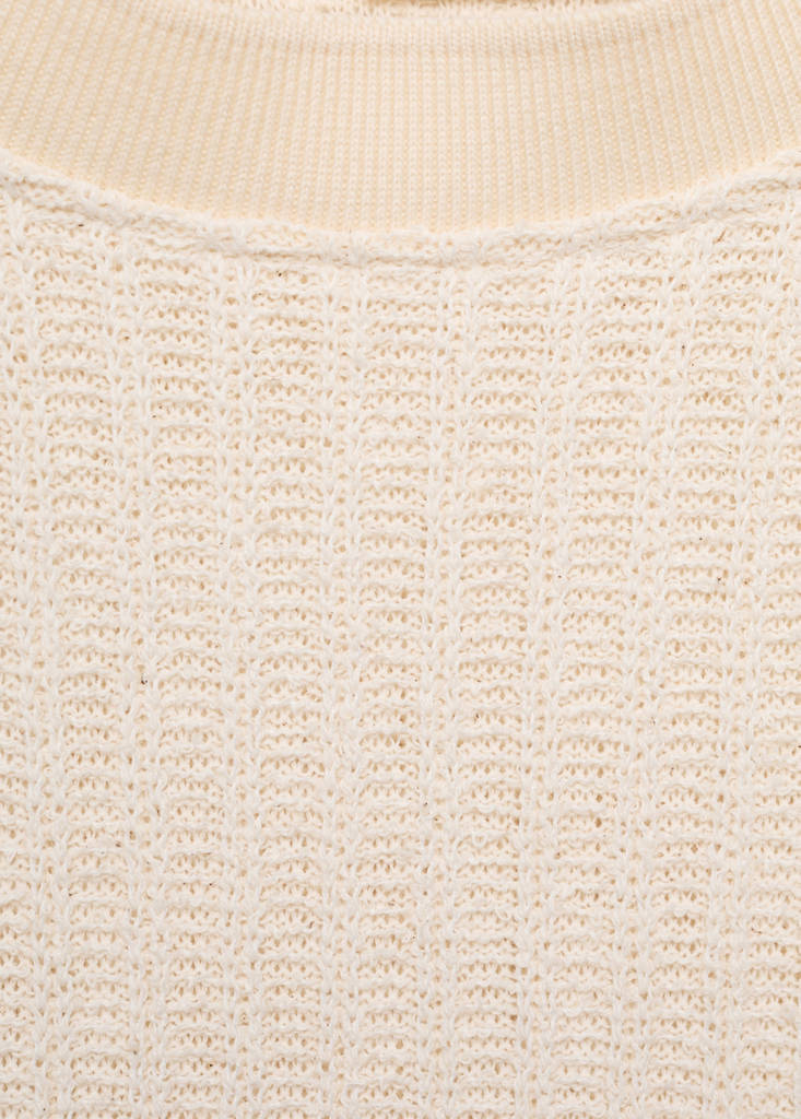 Ribbed  knit t-shirt — Ivory White