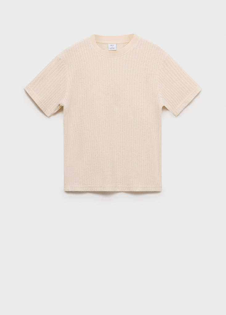 Ribbed  knit t-shirt — Ivory White