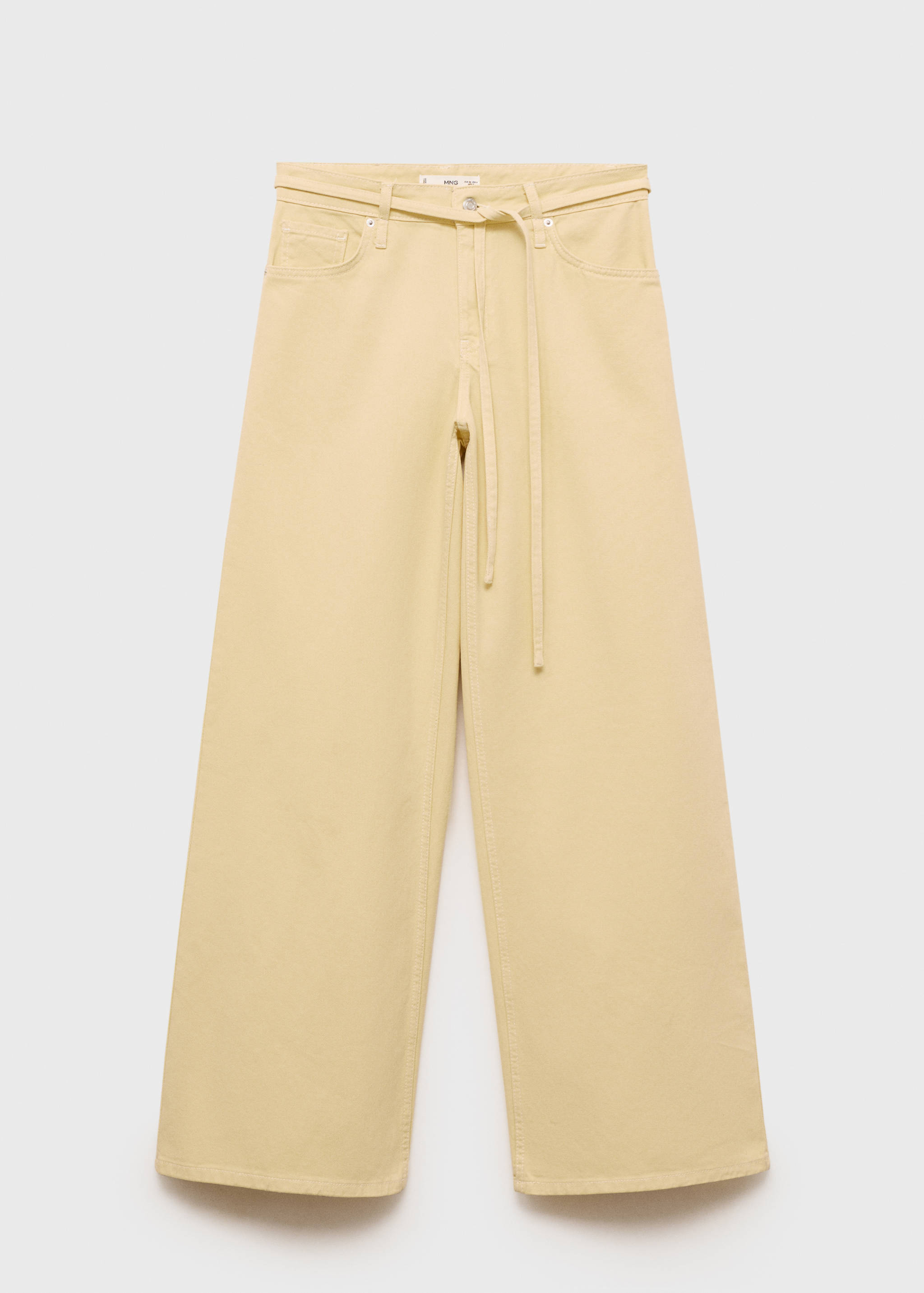 Low-rise  wide leg jeans with belt - Article without model