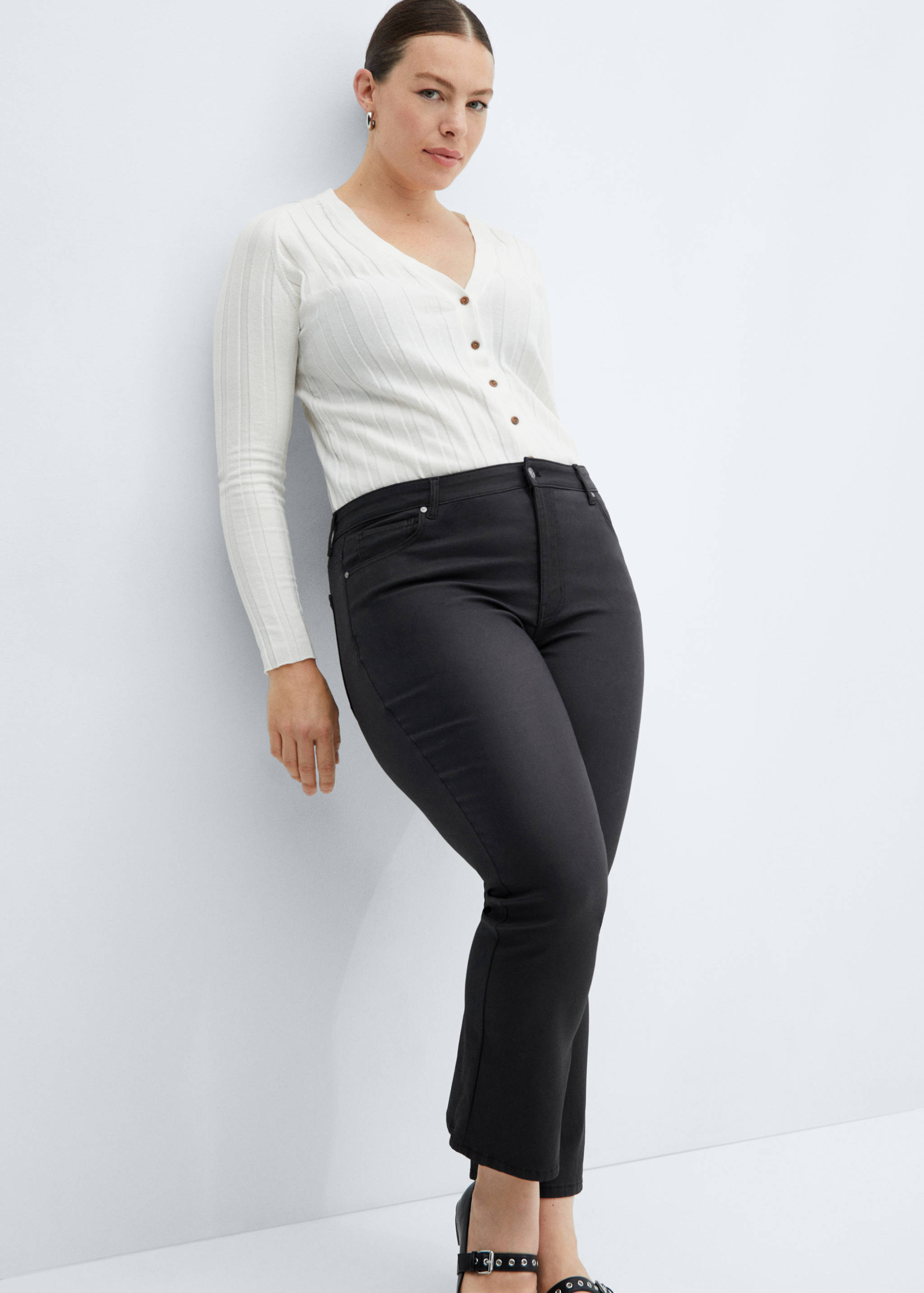 Jeans Sienna flare crop encerados - Detalle del artículo 4