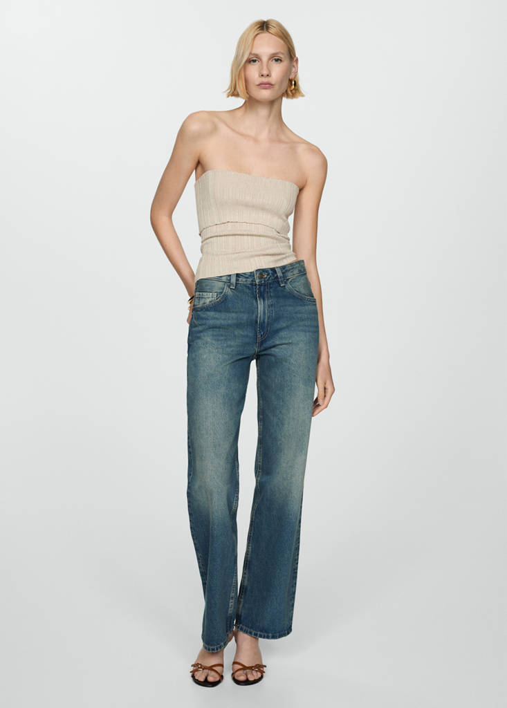 Strapless knitted top — Light/Pastel Grey