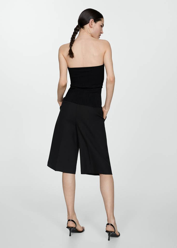 Strapless knitted top — Black