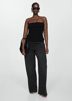 Strapless knitted top — Black 6