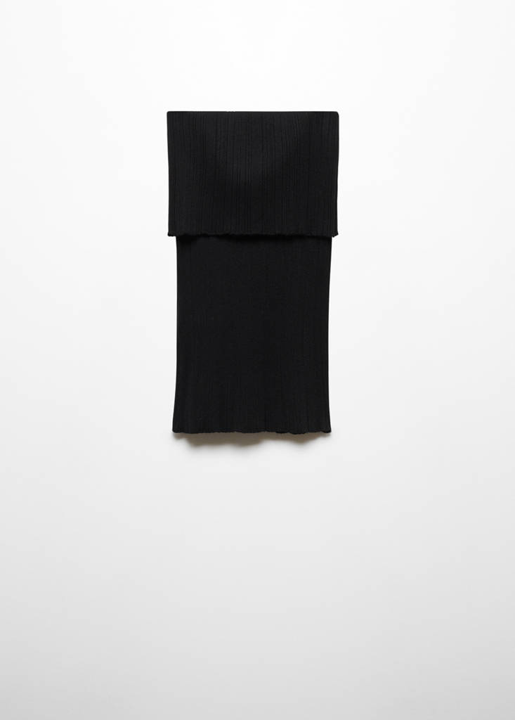 Strapless knitted top — Black