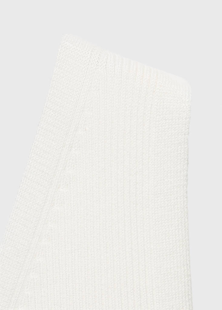 Knit asymmetric top — White