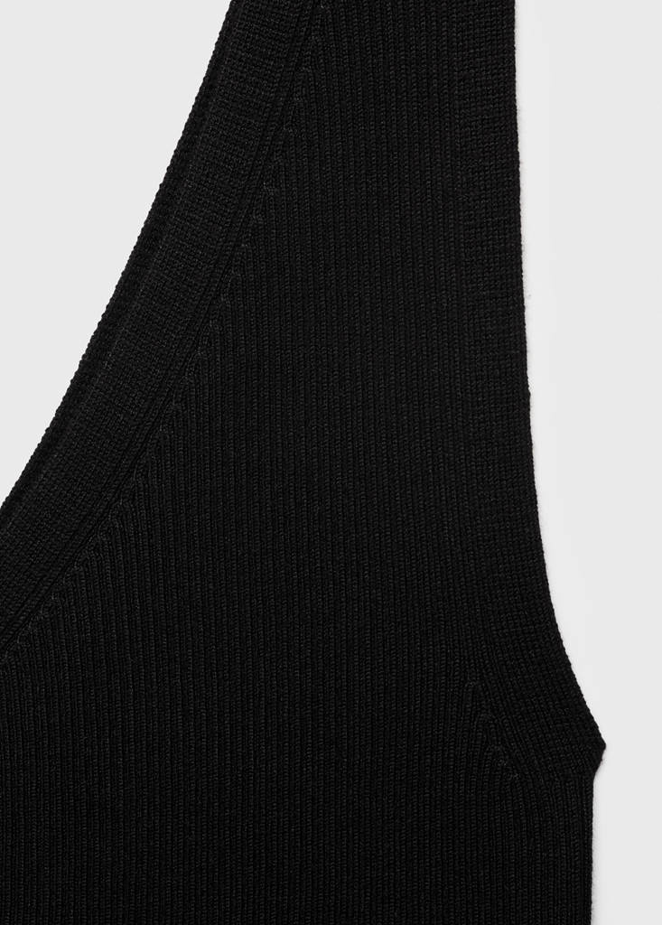 Knit asymmetric top — Black