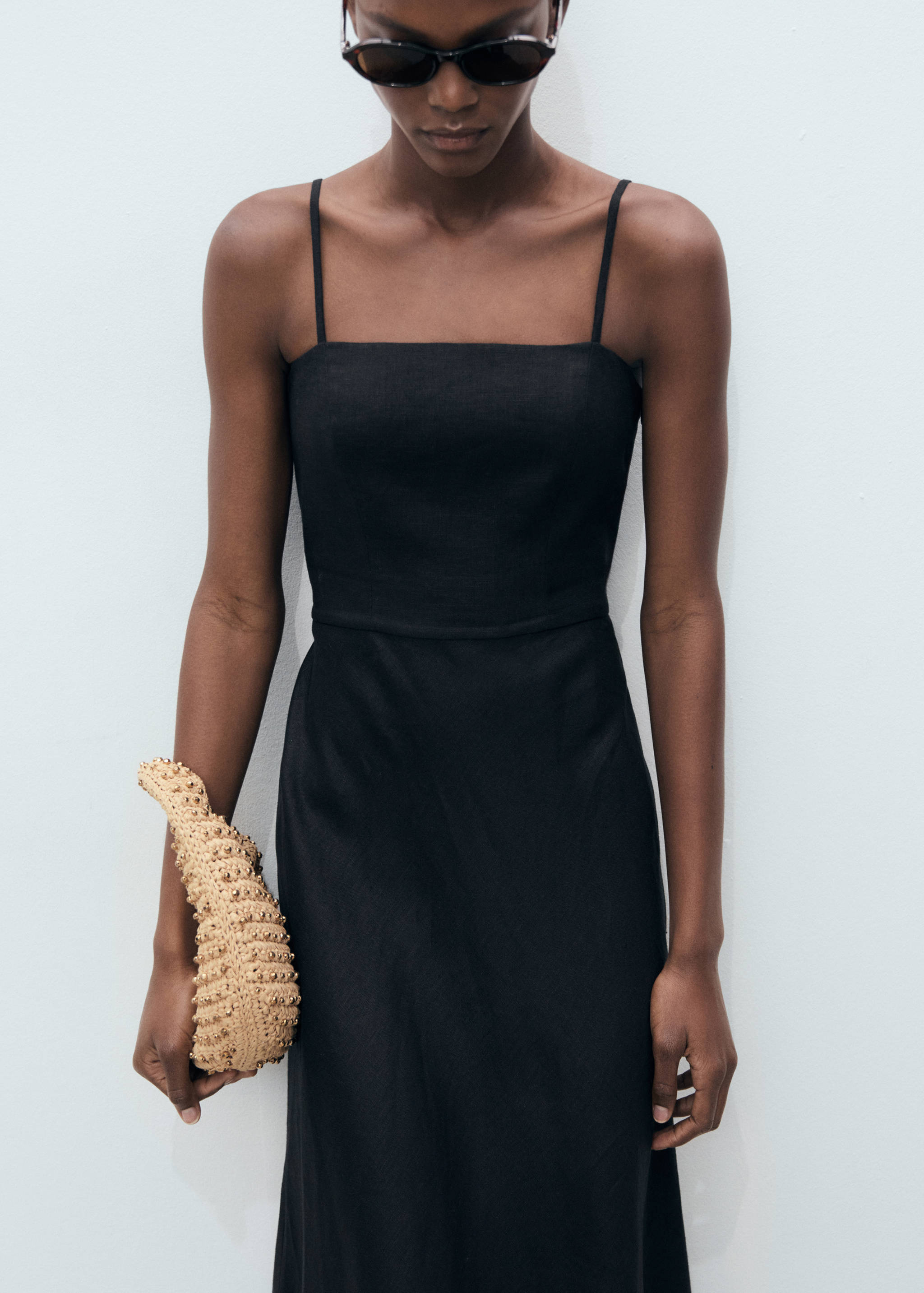 Naturfaser-Tasche mit Schmuckperlen - Allgemeine Ansicht