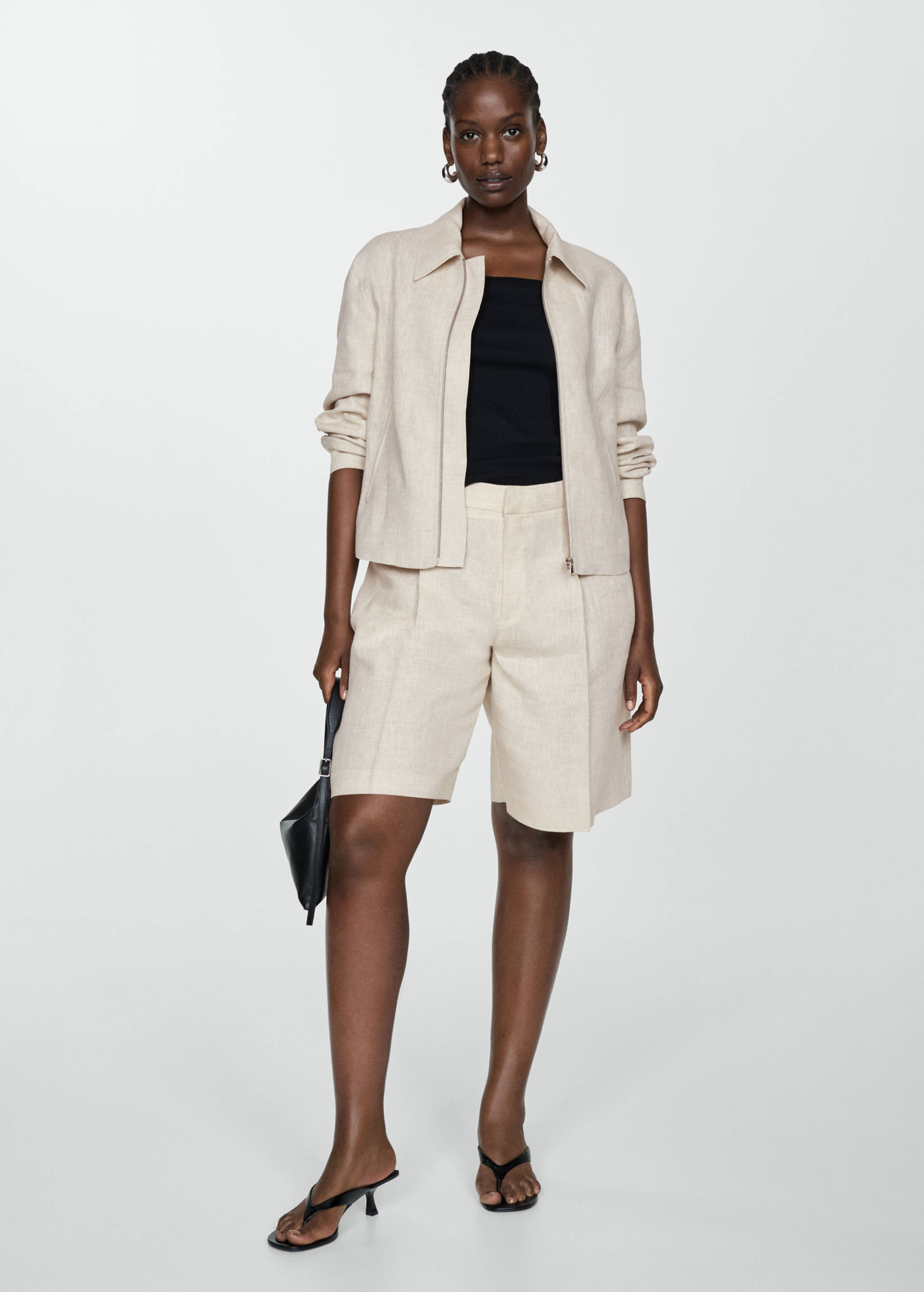 Jacke aus 100 % Leinen mit Reißverschluss - Detail des Artikels 3