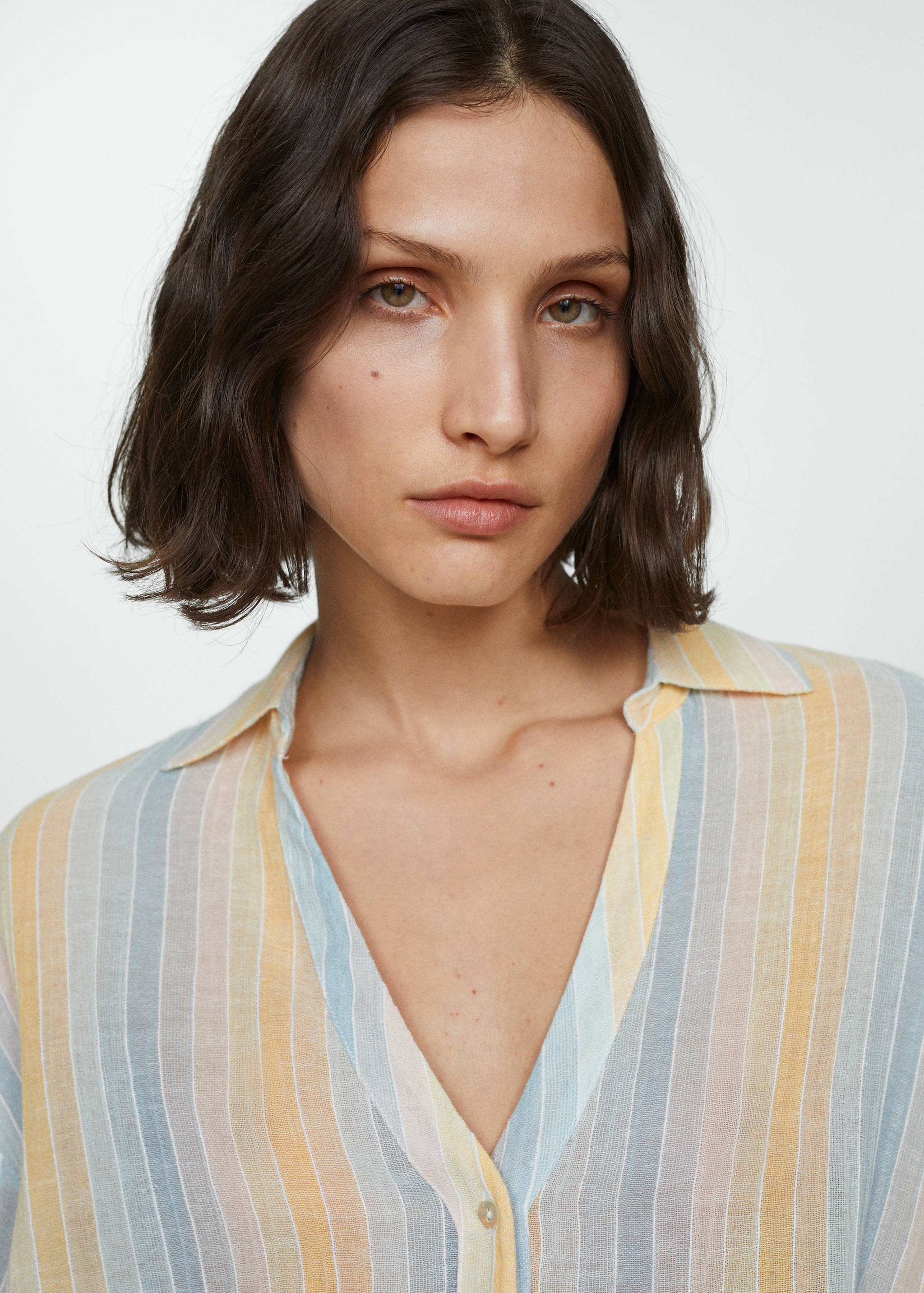 Semi-transparent striped shirt - Details of the article 1
