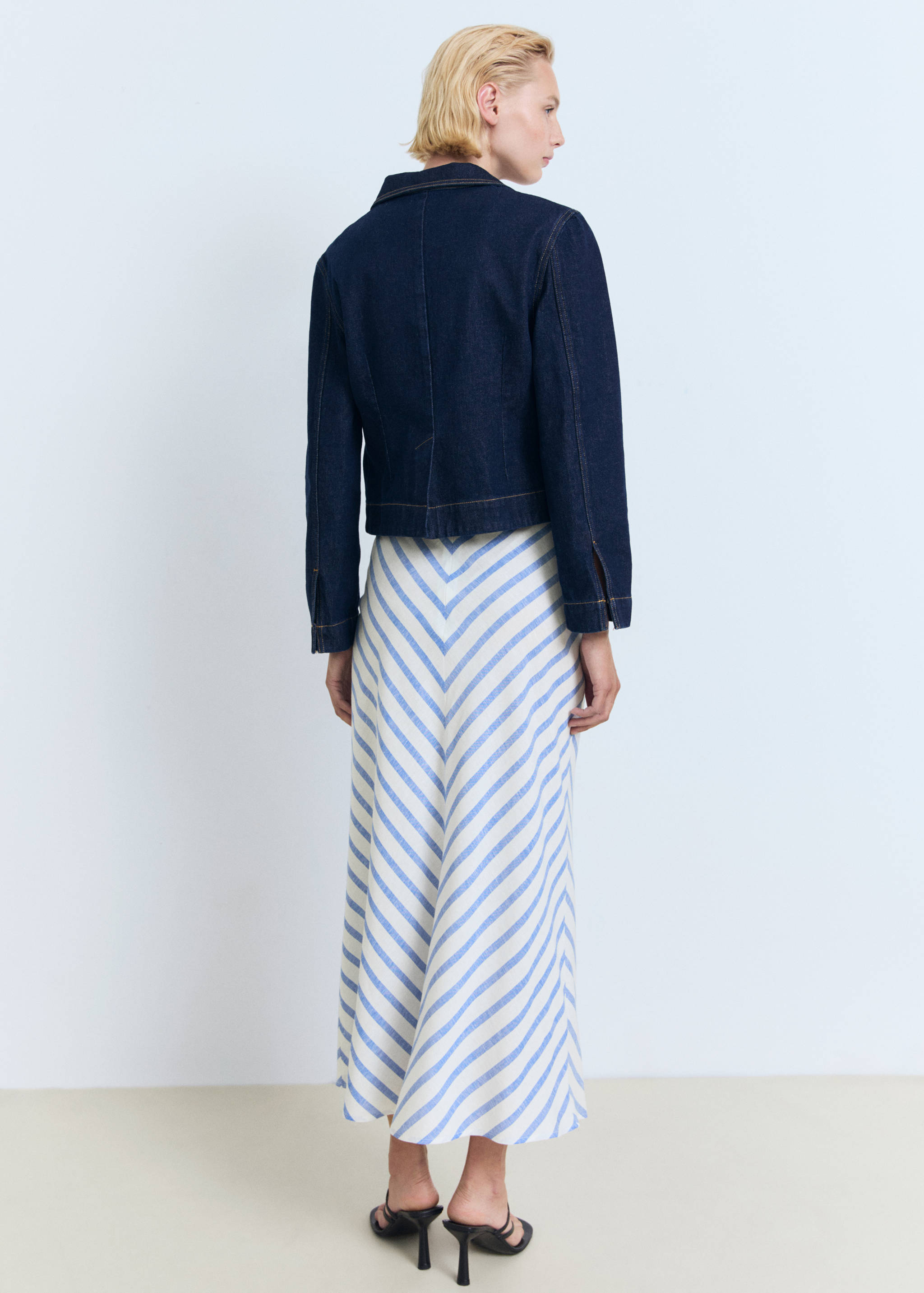 Striped linen-blend skirt - Reverse of the article