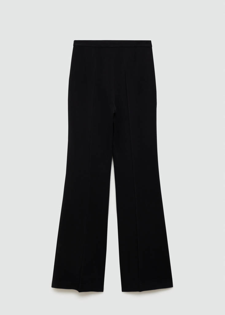 High-waist flared trousers — Black
