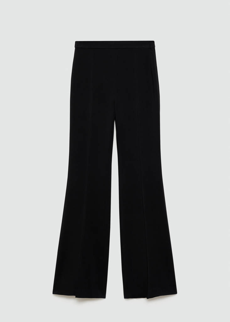 High-waist flared trousers — Black