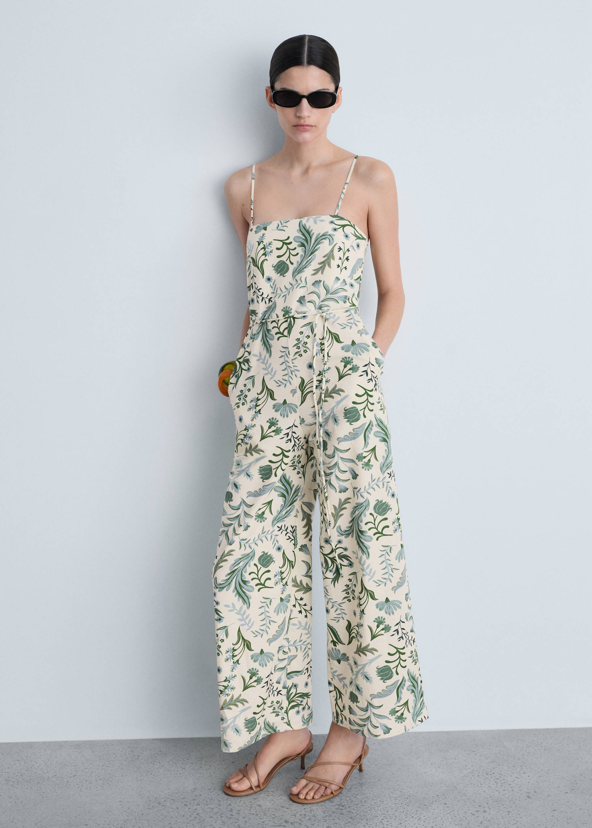 Printed jumpsuit with bow - General plane