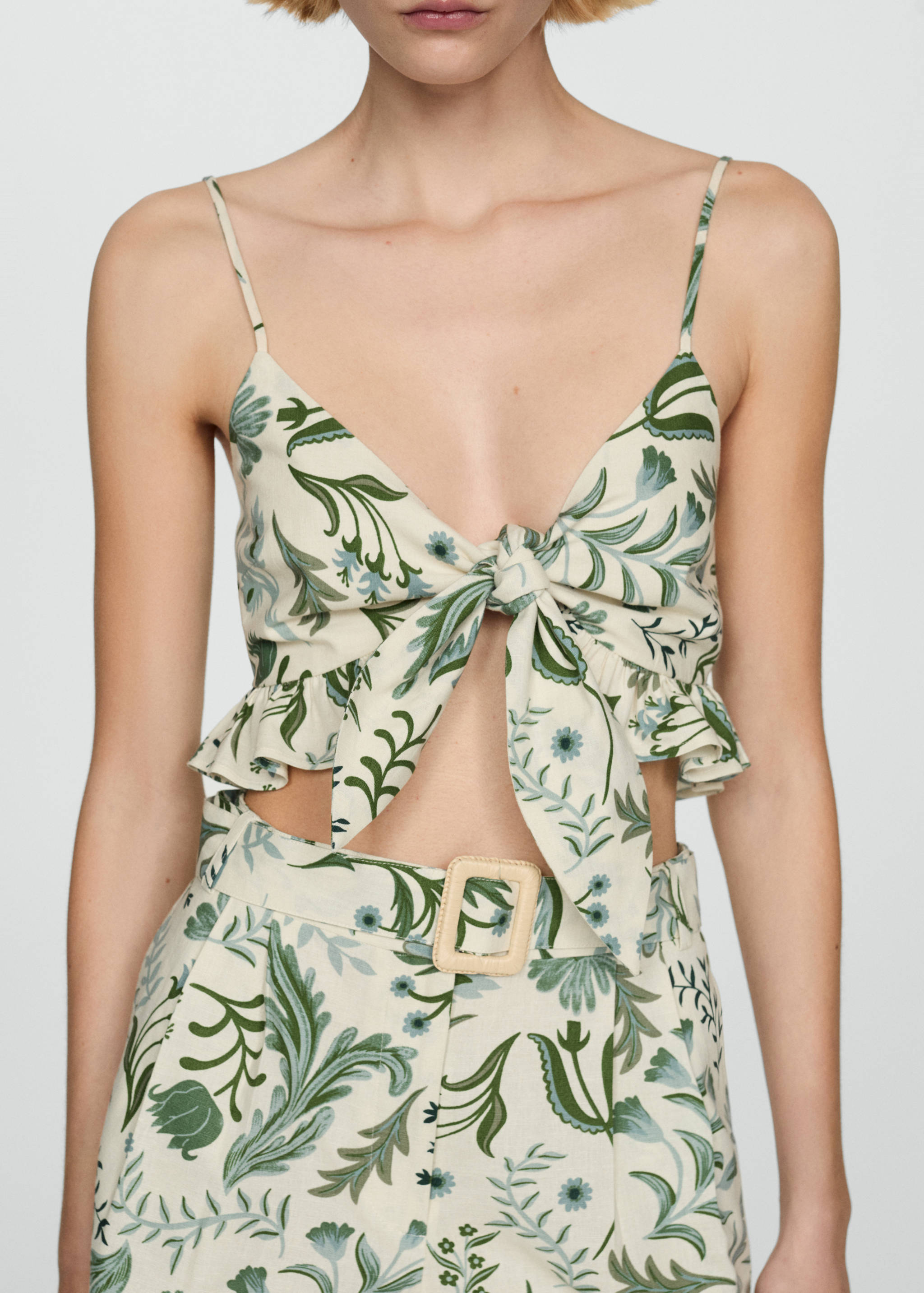 Printed crop top with bow - Details of the article 6