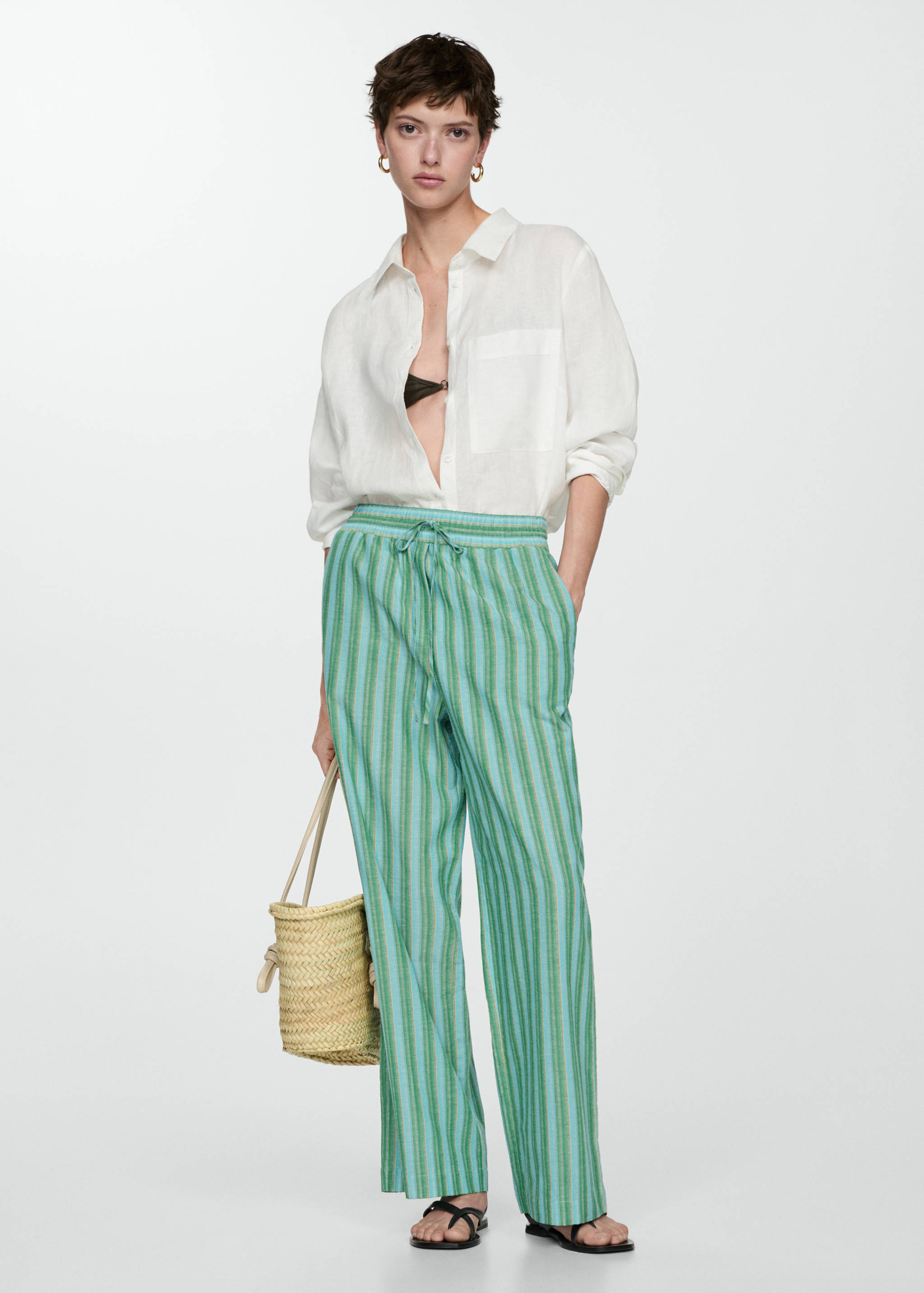 Straight striped trousers - General plane