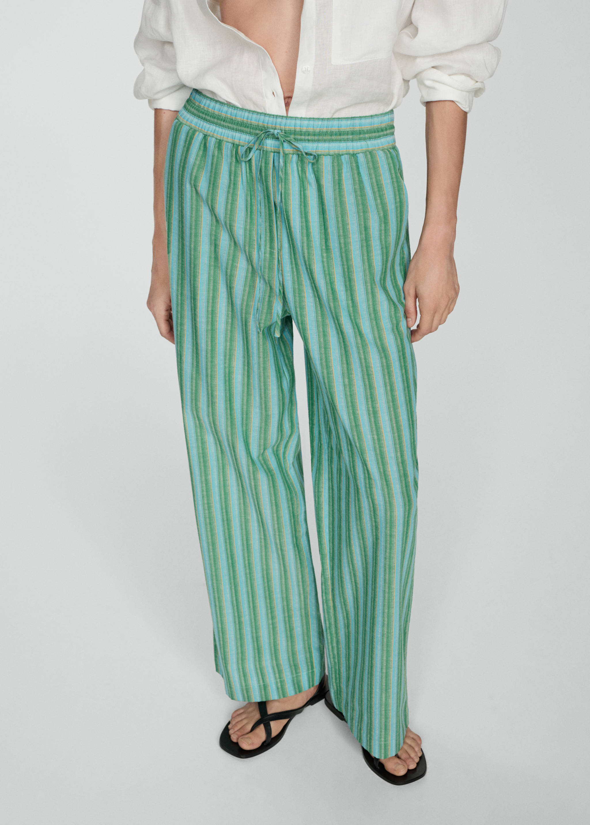 Straight striped trousers - Medium plane