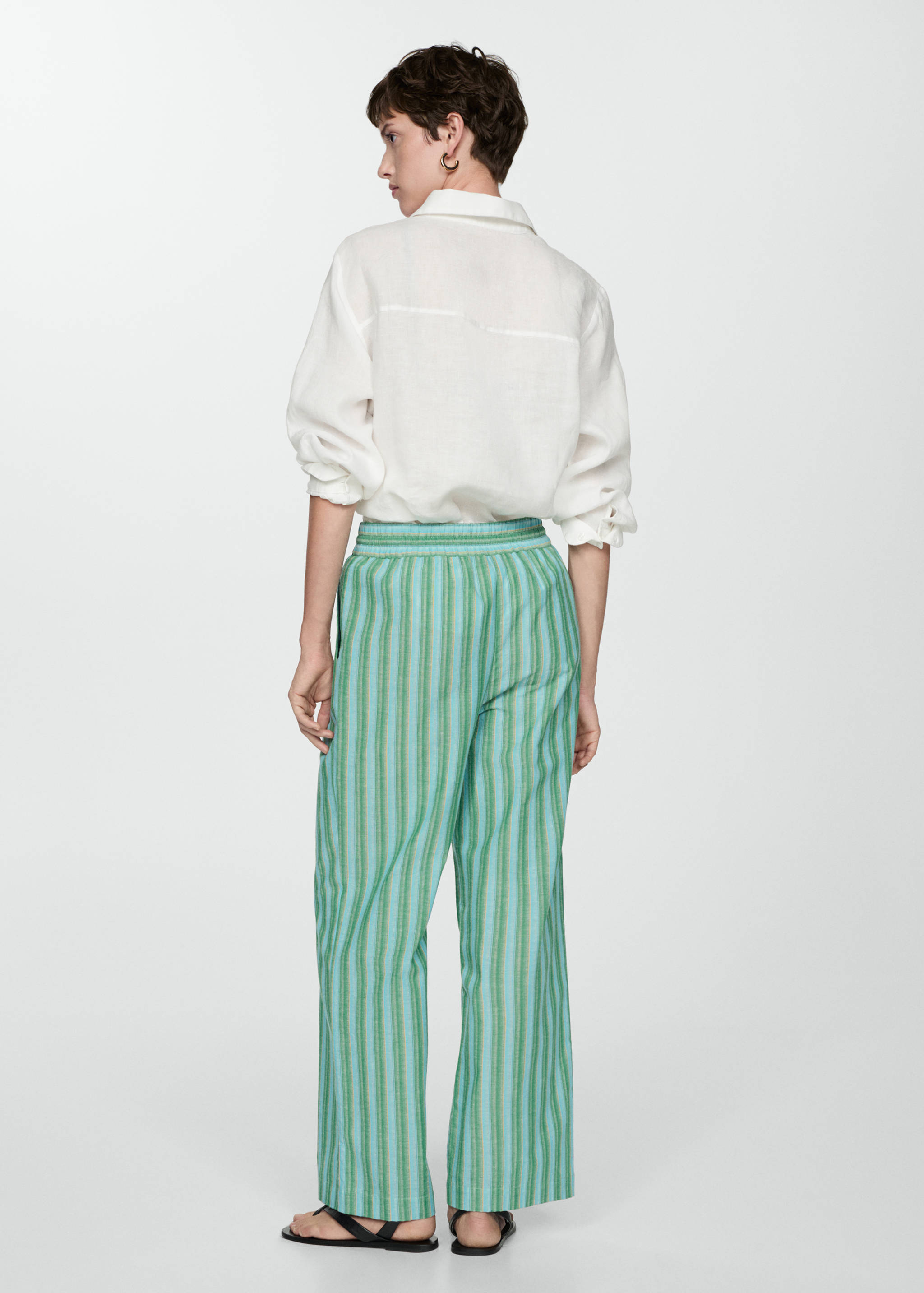 Straight striped trousers - Reverse of the article