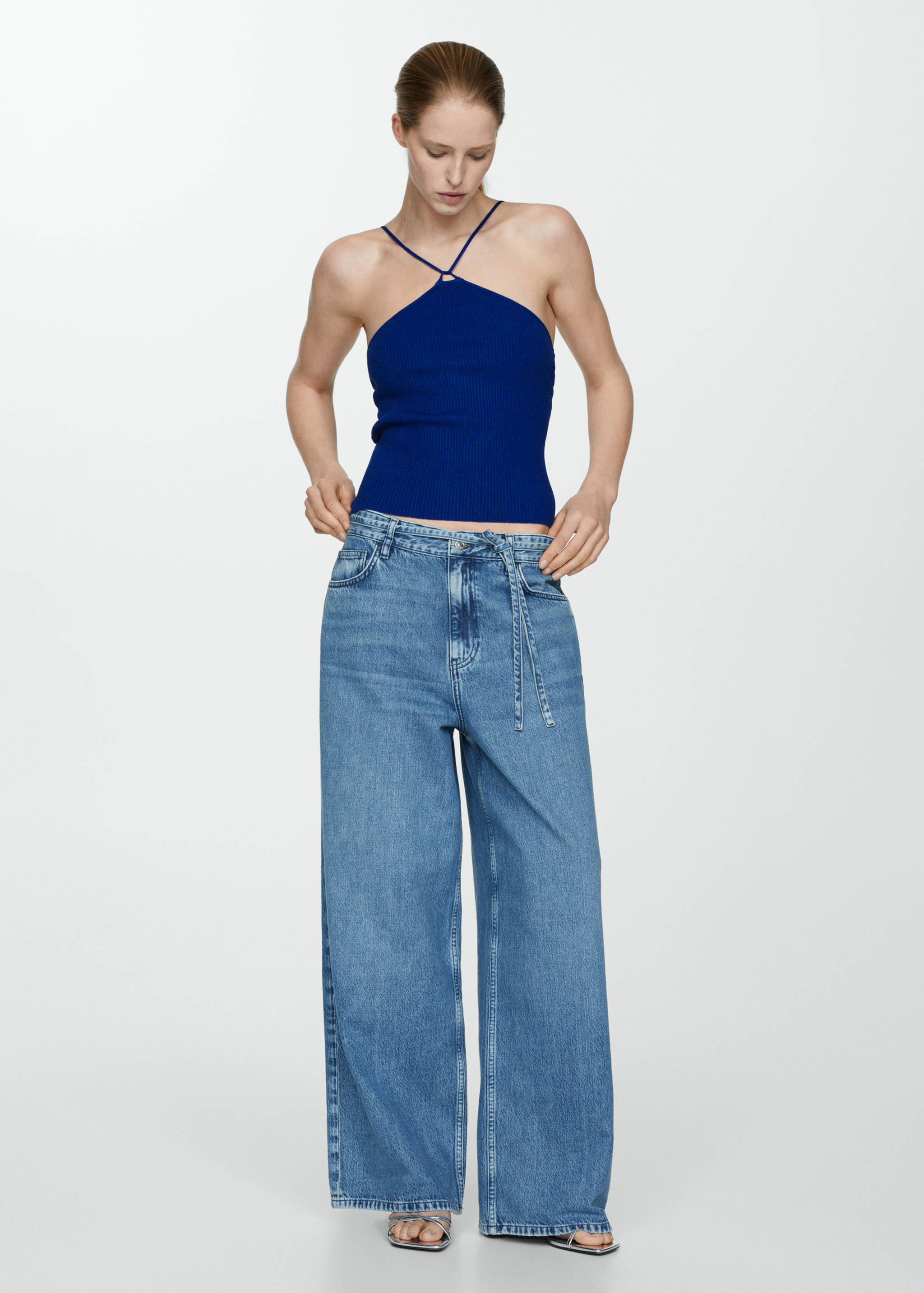 Трикотажный топ с люрексом - Общий план