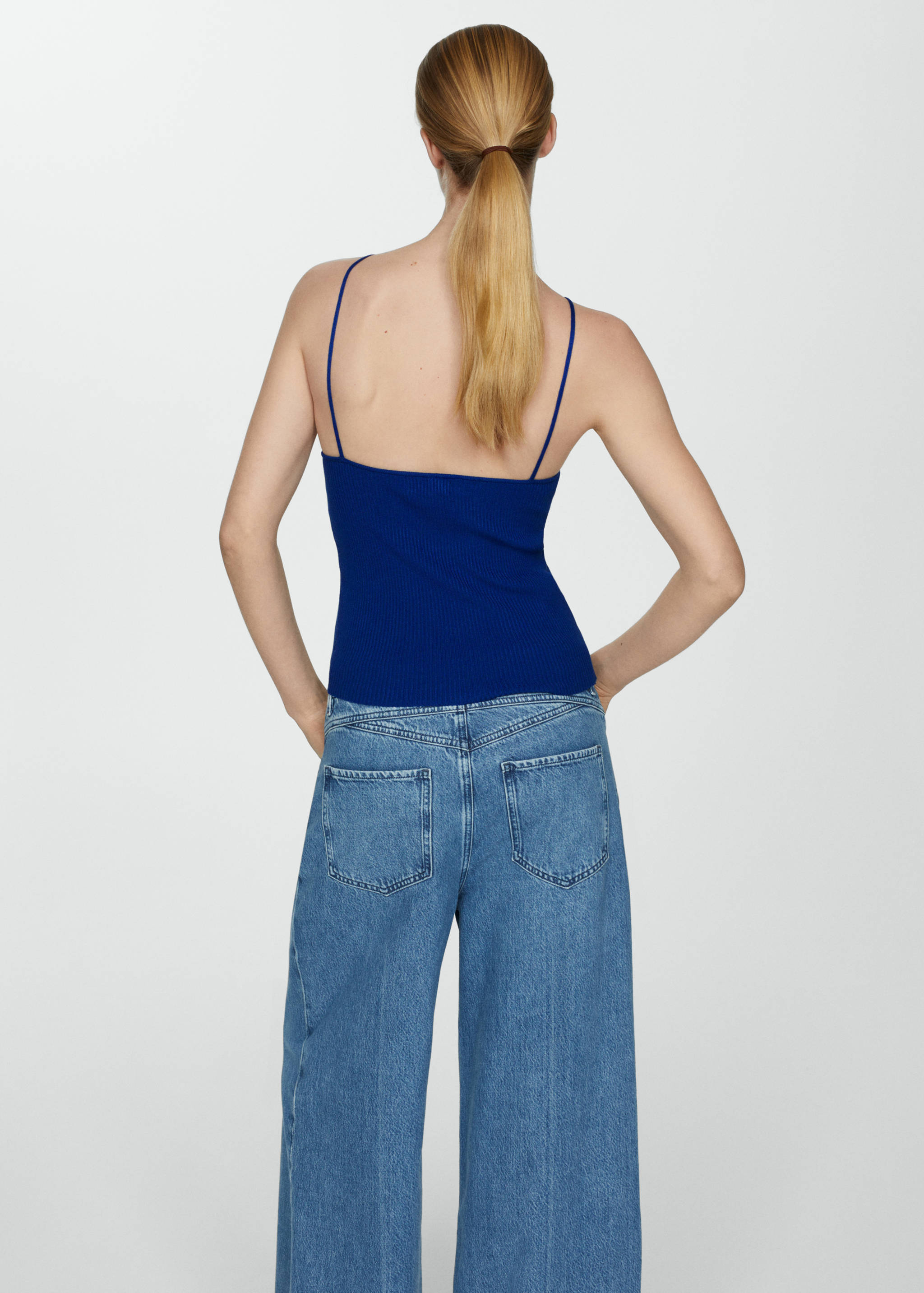 Трикотажный топ с люрексом - Обратная сторона изделия