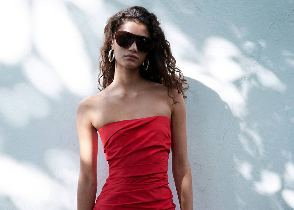 Matching red wedding dress