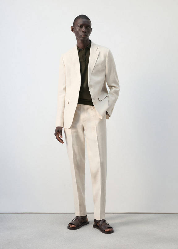 A casual wedding look for men.