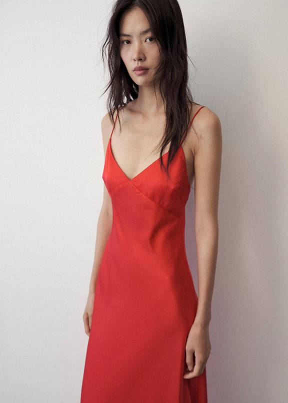 Red lingerie dress.