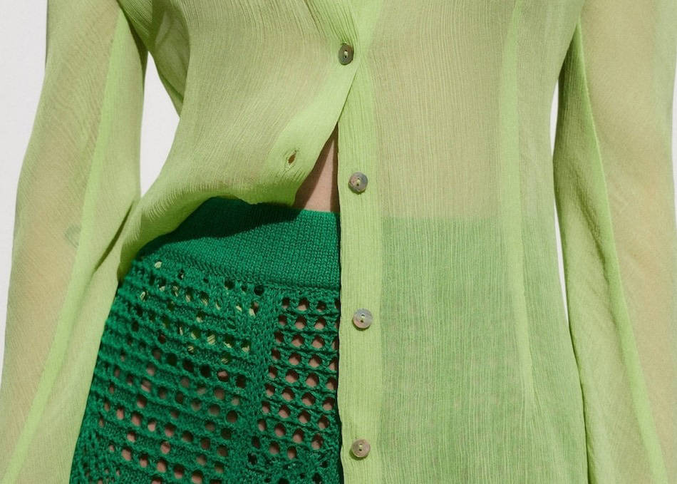 Combine lime green in a total look with shirt and pants.