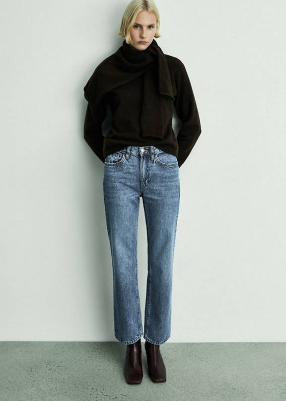 Woman wearing wide black pants