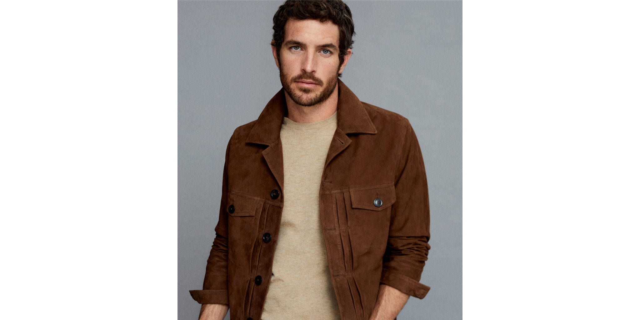 Men wearing a brown jacket