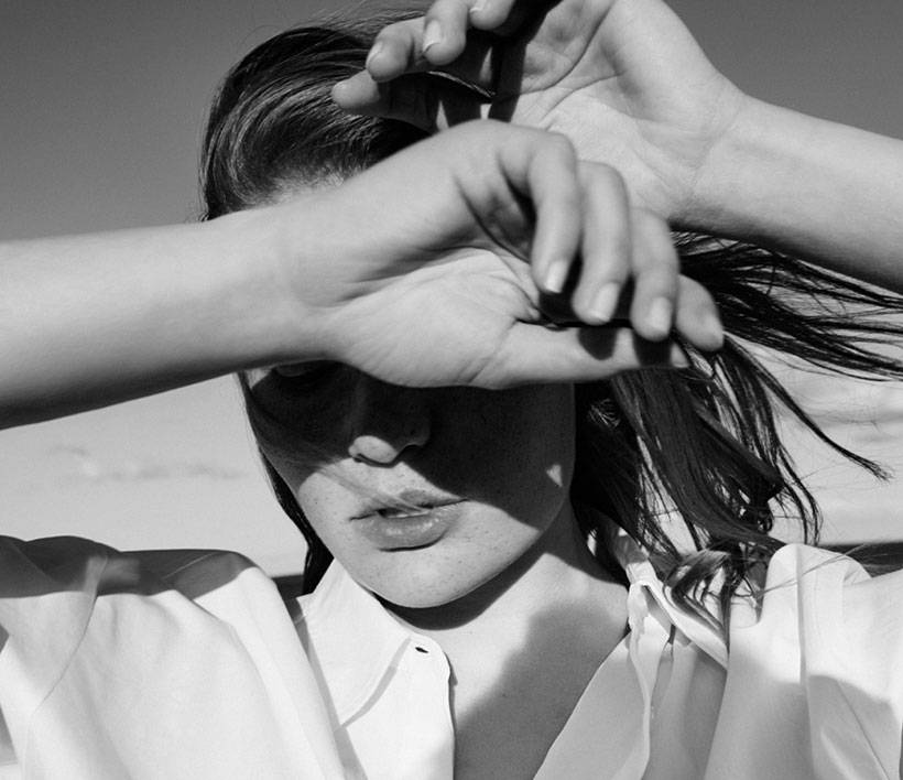 Fashion model in black and white